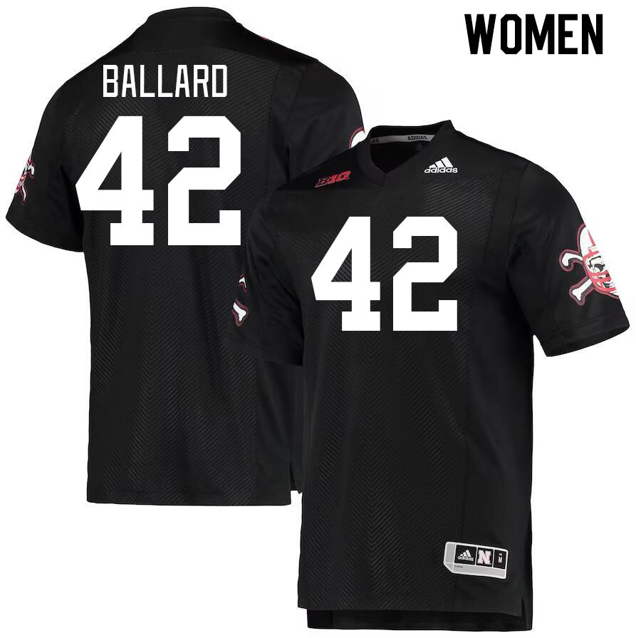 Women #42 Cole Ballard Nebraska Cornhuskers College Football Jerseys Stitched Sale-Black